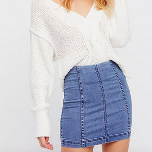 Free People Modern Femme Denim Skirt